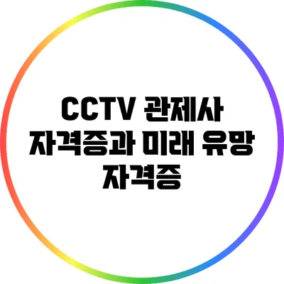 CCTV 관제사 자격증과 미래 유망 자격증
