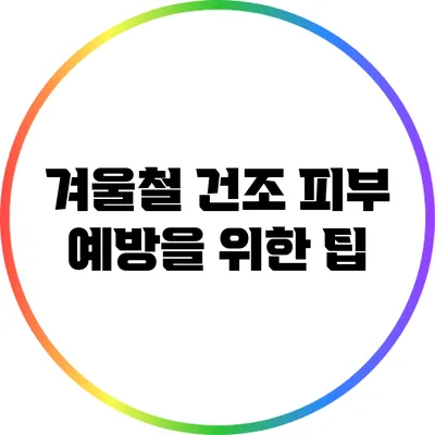 겨울철 건조 피부 예방을 위한 팁