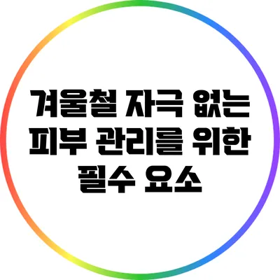 겨울철 자극 없는 피부 관리를 위한 필수 요소
