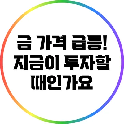 금 가격 급등! 지금이 투자할 때인가요?