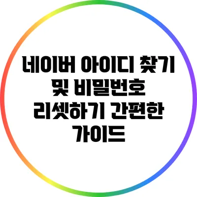 네이버 아이디 찾기 및 비밀번호 리셋하기: 간편한 가이드