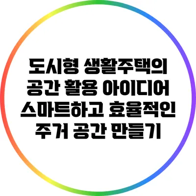 도시형 생활주택의 공간 활용 아이디어: 스마트하고 효율적인 주거 공간 만들기