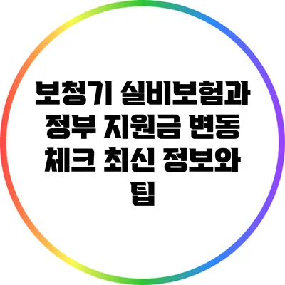 보청기 실비보험과 정부 지원금 변동 체크: 최신 정보와 팁