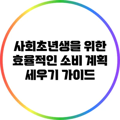 사회초년생을 위한 효율적인 소비 계획 세우기 가이드