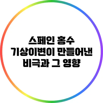 스페인 홍수: 기상이변이 만들어낸 비극과 그 영향