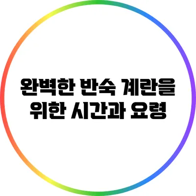 완벽한 반숙 계란을 위한 시간과 요령