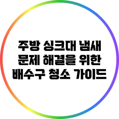 주방 싱크대 냄새 문제 해결을 위한 배수구 청소 가이드