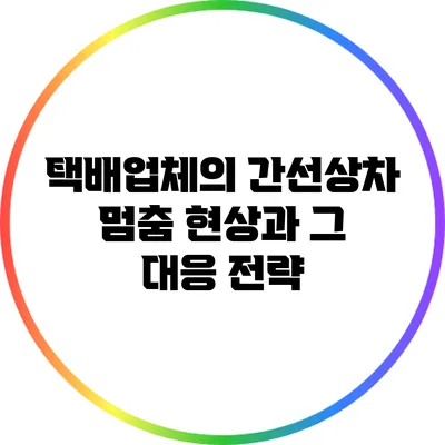 택배업체의 간선상차 멈춤 현상과 그 대응 전략