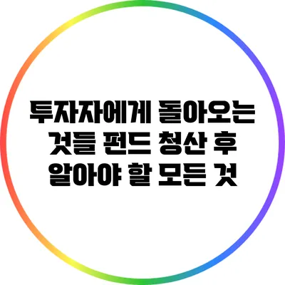 투자자에게 돌아오는 것들: 펀드 청산 후 알아야 할 모든 것