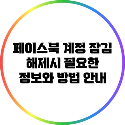 페이스북 계정 잠김 해제시 필요한 정보와 방법 안내