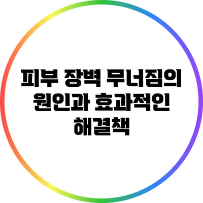피부 장벽 무너짐의 원인과 효과적인 해결책