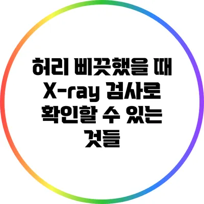 허리 삐끗했을 때 X-ray 검사로 확인할 수 있는 것들