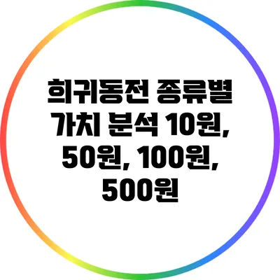 희귀동전 종류별 가치 분석: 10원, 50원, 100원, 500원