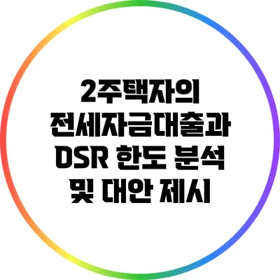 2주택자의 전세자금대출과 DSR 한도 분석 및 대안 제시
