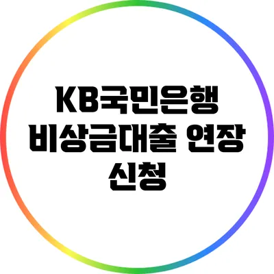KB국민은행 비상금대출 연장 신청