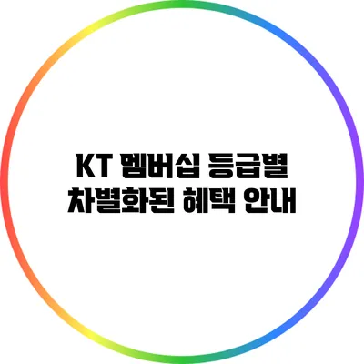 KT 멤버십 등급별 차별화된 혜택 안내