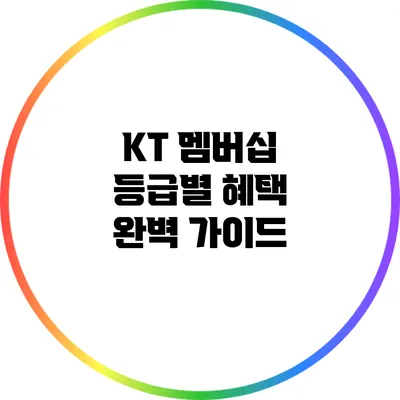 KT 멤버십 등급별 혜택 완벽 가이드