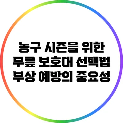 농구 시즌을 위한 무릎 보호대 선택법: 부상 예방의 중요성