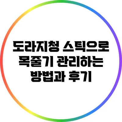 도라지청 스틱으로 목줄기 관리하는 방법과 후기