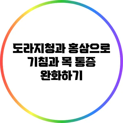 도라지청과 홍삼으로 기침과 목 통증 완화하기