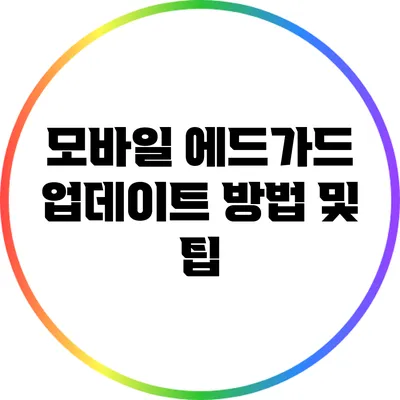 모바일 에드가드 업데이트 방법 및 팁