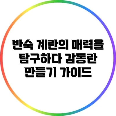 반숙 계란의 매력을 탐구하다: 감동란 만들기 가이드