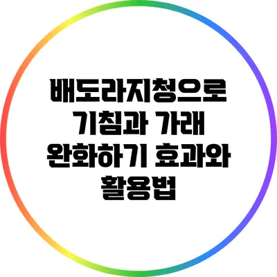 배도라지청으로 기침과 가래 완화하기: 효과와 활용법