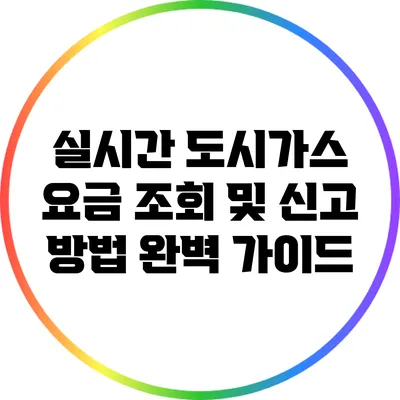 실시간 도시가스 요금 조회 및 신고 방법 완벽 가이드