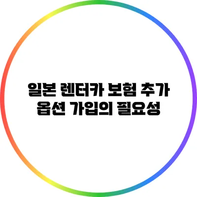 일본 렌터카 보험: 추가 옵션 가입의 필요성