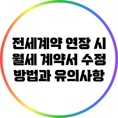 전세계약 연장 시 월세 계약서 수정 방법과 유의사항