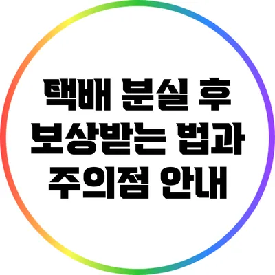 택배 분실 후 보상받는 법과 주의점 안내